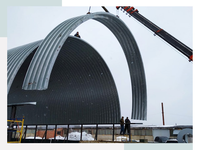 Полукруглые ангары в Верхней Пышме