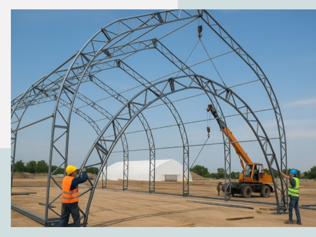 Монтаж ангаров в Верхней Пышме от 616 руб. - Надежно и быстро